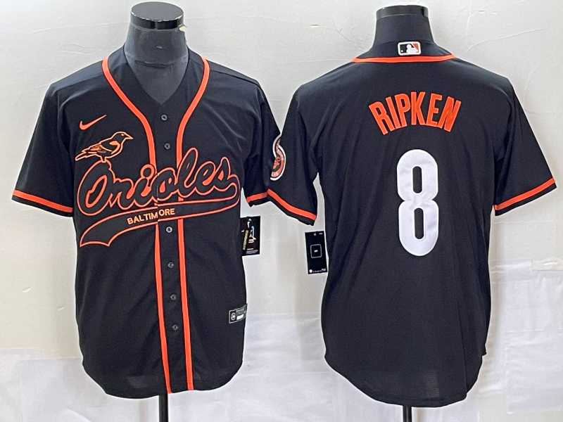 Mens Baltimore Orioles #8 Cal Ripken Jr Black Cool Base Stitched Baseball Jersey->baltimore orioles->MLB Jersey